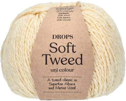 Drops Soft Tweed Uni Colour 01 Naturel