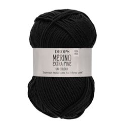 Drops Merino Extra Fine Uni Colour 02 Zwart