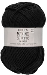 Drops Merino Extra Fine Uni Colour 02 Zwart