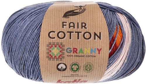 Katia Fair Cotton Granny 302 Jeans-Red-Ocher