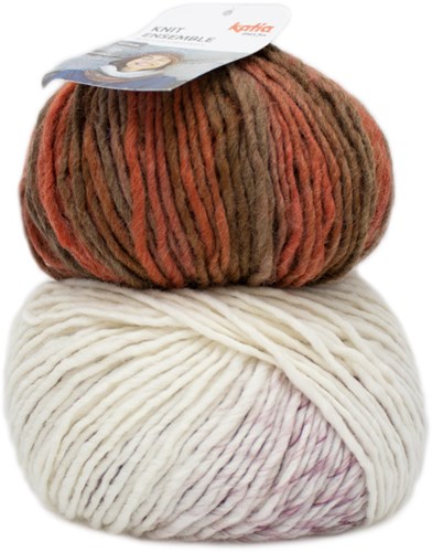 Katia Knit Ensemble 402 Off-white/Lilac/Rust/Red