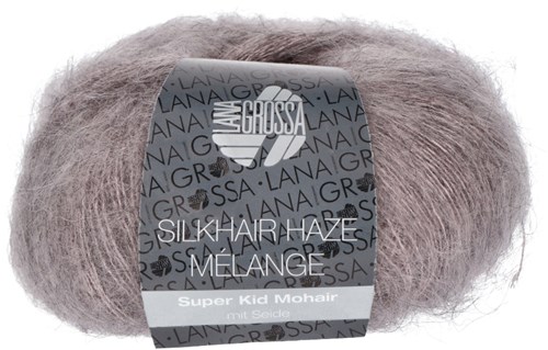 Lana Grossa Silkhair Haze Mélange 1318 Subtle rose/gray brown mottled