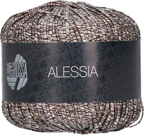 Lana Grossa Alessia 103 Black / copper / silver / hemp