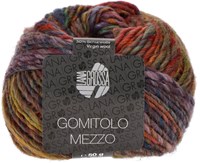 Lana Grossa Gomitolo Mezzo 129 Orange/rust/brown red/night blue/violet blue/gray purple