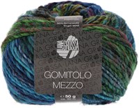 Lana Grossa Gomitolo Mezzo 132 Turquoise/royal/petrol/navy/night blue/red violet/yellow green/grass green/gra