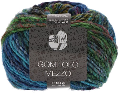 Lana Grossa Gomitolo Mezzo 132 Turquoise/royal/petrol/navy/night blue/red violet/yellow green/grass green/gra