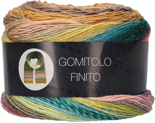 Lana Grossa Gomitolo Finito 558 Ochre/gray purple/petrol/turquoise/rose/lilac