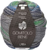 Lana Grossa Gomitolo Bene 754 Green/gray/medium blue/jeans/dark blue