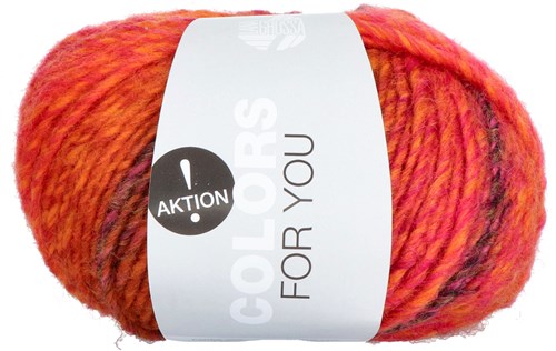 Lana Grossa Colors for you 139 Fuchsia/Rust/Orange Yellow/Dark Brown/Purple/Red/Coral/Orange