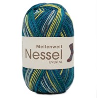 Lana Grossa Meilenweit 100 Nessel Everest 5136 Yellow / dark blue / white / green / brown