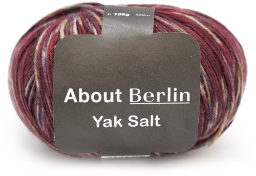 Lana Grossa About Berlin Yak Salt 622 Bordeaux / White / Blue