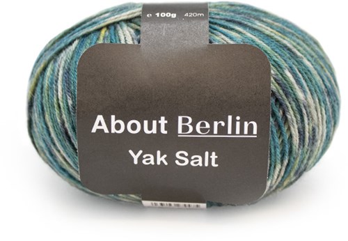 Lana Grossa About Berlin Yak Salt 625 Petrol / Light gray / Dark green