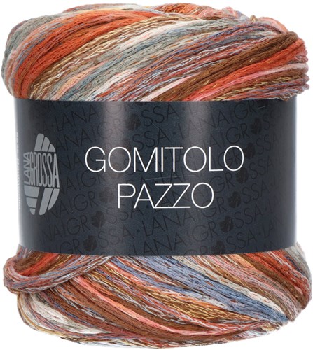Lana Grossa Gomitolo Pazzo 811 Brown / blue / gray colored