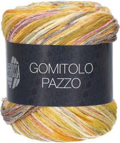 Lana Grossa Gomitolo Pazzo 812 Olive / mustard yellow / purple colored