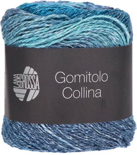 Lana Grossa Gomitolo Collina 1011 petrol blue/dark blue/ink blue/turquoise/blue