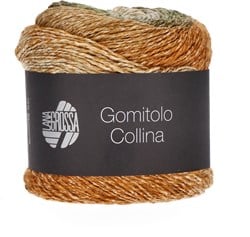 Lana Grossa Gomitolo Collina 1017 camel/stone gray/reed green/moss green