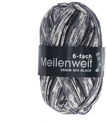 Lana Grossa Meilenweit 6-Fach 150 Denim Mix Black