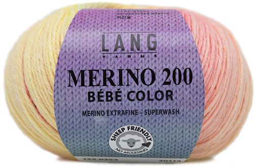 Lang Yarns Merino 200 Bebe Color 354 Multicolour rose/blue/yellow