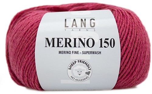 Lang Yarns Merino 150 165 Raspberry Mélange