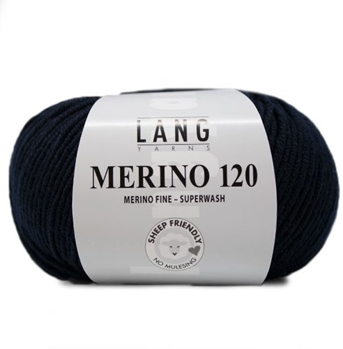 Lang Yarns Merino 120 0025 Nachtblauw