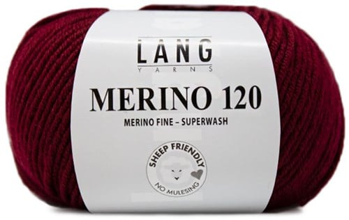 Lang Yarns Merino 120 163 Dark Red