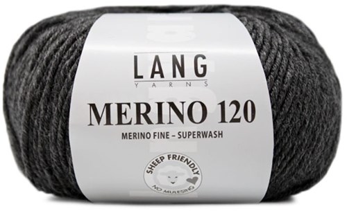 Lang Yarns Merino 120 0270 Donkergrijs Gemêleerd