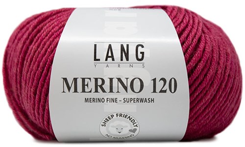 Lang Yarns Merino 120 365 Raspberry Mélange