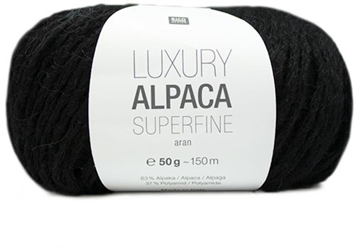 Rico Luxury Alpaca Superfine Aran 18 Black
