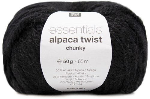 Rico Essentials Alpaca Twist Chunky 008 Black