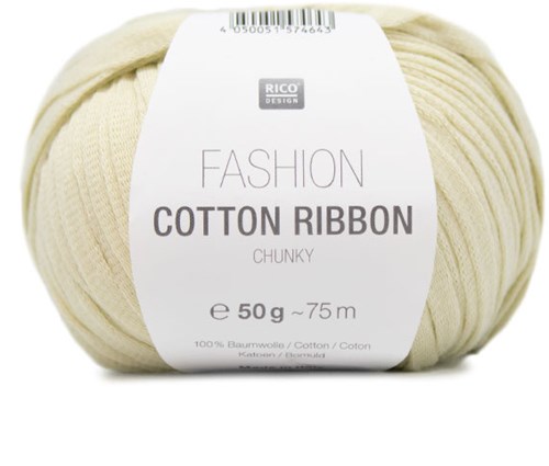 Rico Fashion Cotton Ribbon Chunky 02 Pastel Geel