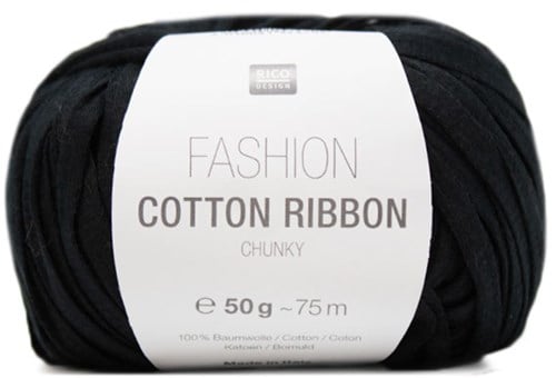 Rico Fashion Cotton Ribbon Chunky 08 Zwart