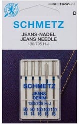 Schmetz Jeans Naalden Dikte 90 t/m 110  - 1 x 5 Naalden op kaart