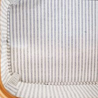 Opberg Box Opvouwbaar Canvas en Bamboe Grijs Gestreept-2
