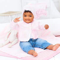 Breipatroon Stylecraft Sweet Dreams Baby Cardigan, Hat & Blanket-2