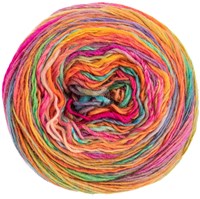 Lana Grossa Colorissimo 205 Olijf, geel, oranje, viooltjesblauw, grijs-lila, lichtgroen, turquoise, pink, fuchsia, wijnrood