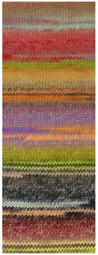 Lana Grossa Colorissimo 206 Taupe, mint, tomatenrood, geelgroen, geel, oranje, paars, donkergrijs, bes, zwartgroen-2