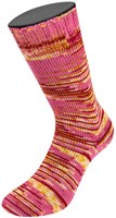 Lana Grossa Cool Wool 4 Socks Print 3 7201 Roze/Wijnrood/Ecru/Geel/Camel-3
