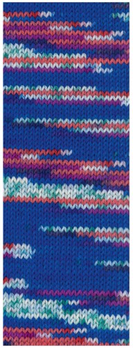 Lana Grossa Cool Wool 4 Socks Print 3 7202 Kobaltblauw/kleirood/wit/jade/donkerfuchsia/lichtblauw-2