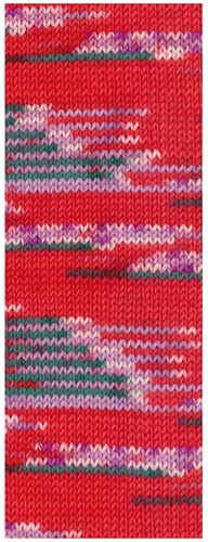 Lana Grossa Cool Wool 4 Socks Print 3 7206 Rood/Opaalgroen/Wit/Paars/Fuchsia-2
