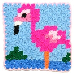Haakpatroon Corner to corner flamingo