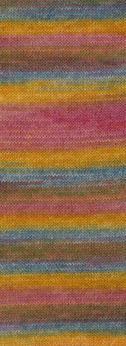 Lana Grossa Cottonhair 106 Omber/bes/okergeel/oudroze/roze/fuchsia/rookblauw-2