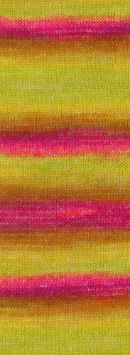 Lana Grossa Cottonhair 107 Limoen-/neonroze/fuchsia/bruin/oranje/citrusgeel-2