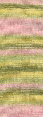 Lana Grossa Cottonhair 108 Vanille/roze/oudroze/donker olijfgroen/limoengroen-2