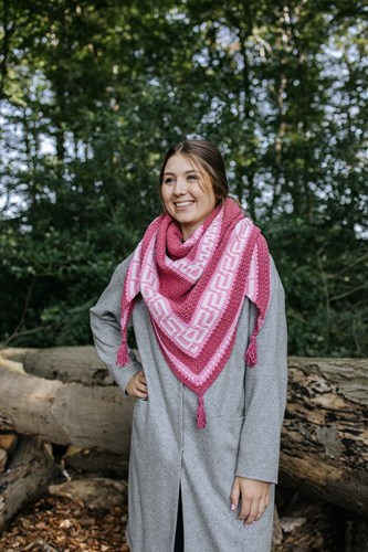 Durable Autumn Mosaic Shawl CAL Garenpakket 235 Rosa