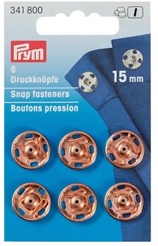 Prym Aannaaidrukknoop Rozegoud 15mm