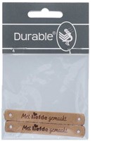Durable Leren Label Met Liefde Gemaakt (2 stuks) 001 Lichtbruin