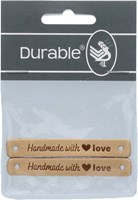 Durable Leren Label Handmade with Love (2 stuks) 001 Light Brown