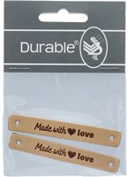 Durable Leren Label Made with Love (2 stuks) 001 Light Brown