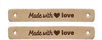 Durable Leren Label Made with Love (2 stuks) 001 Light Brown-2