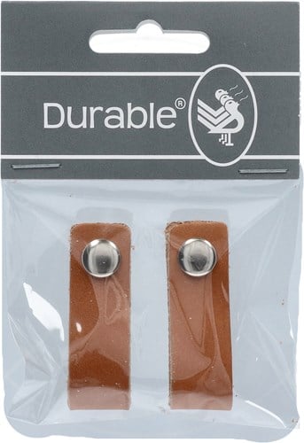 Durable Leren Label Blanco (2 stuks) 004 Dark Brown